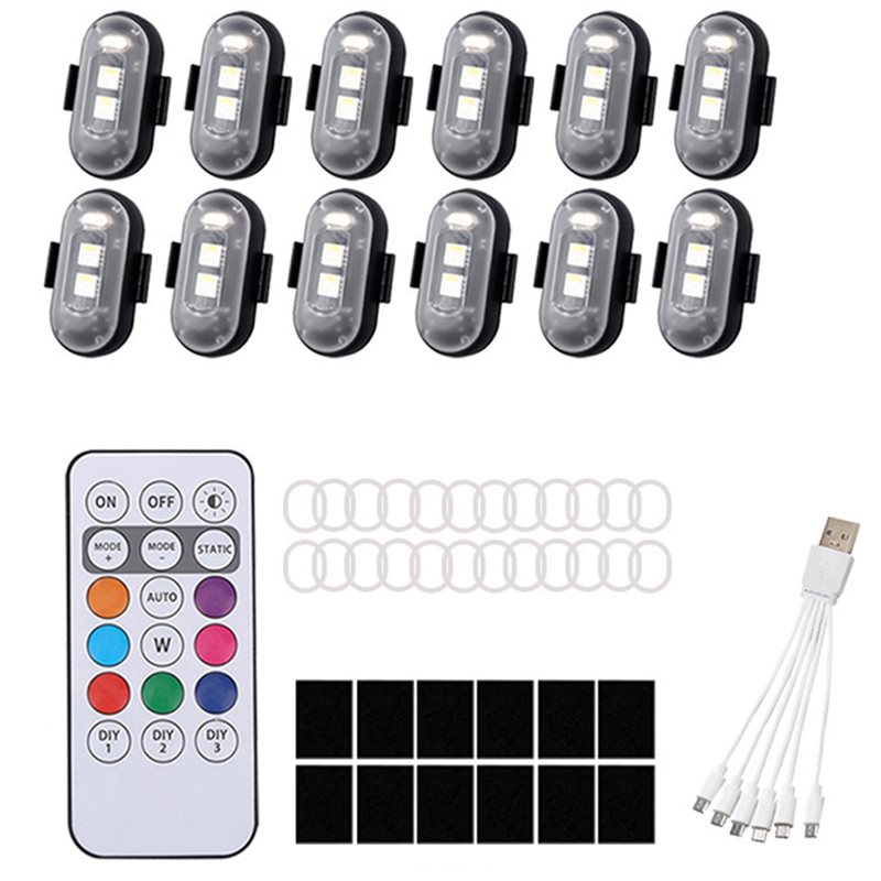 Drone Strobe Light - مجموعة إضاءة LED لاسلكية بـ 12